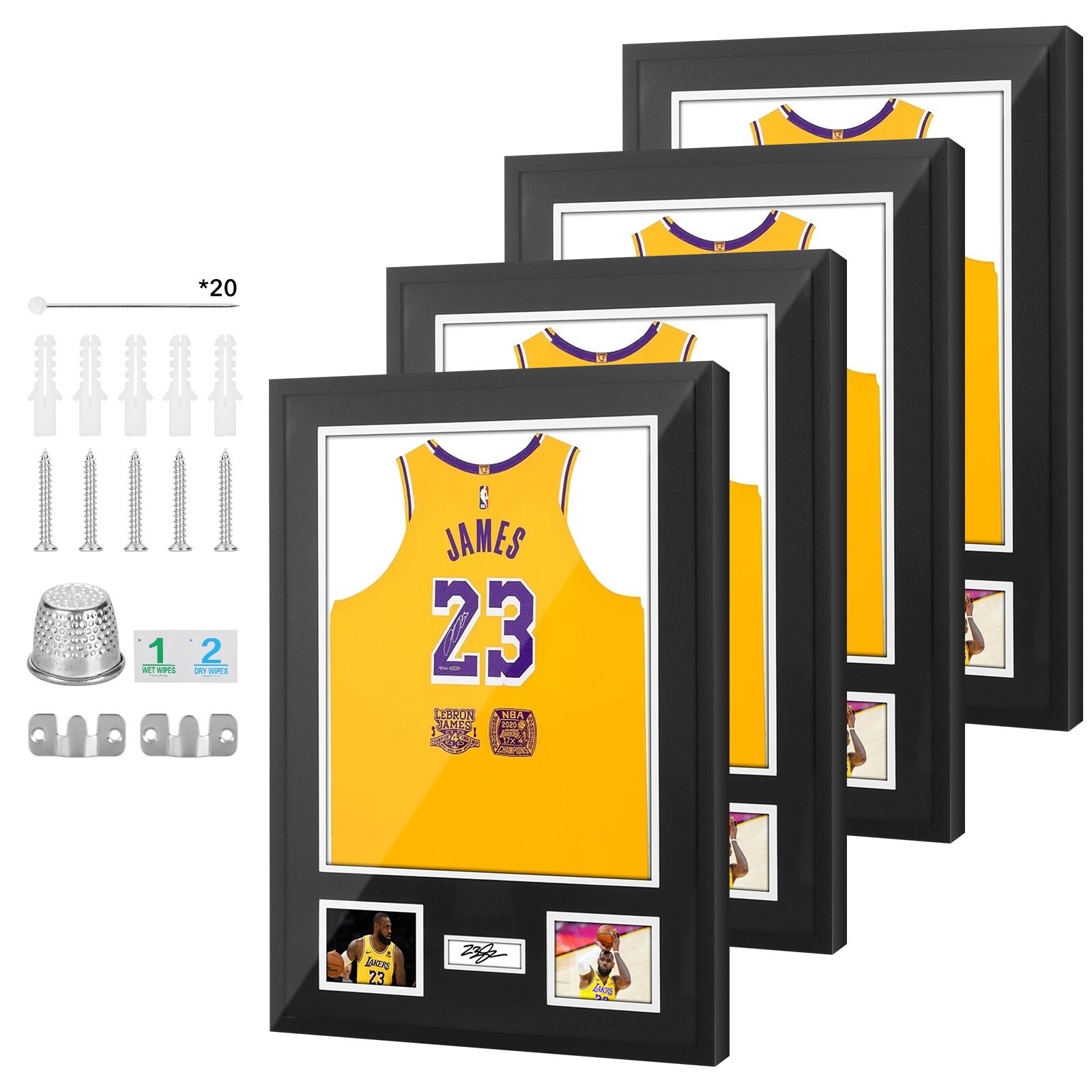 Jersey Frame Display Case Jersey Frame Jersey Display Case Jersey Shadow Box 4PC