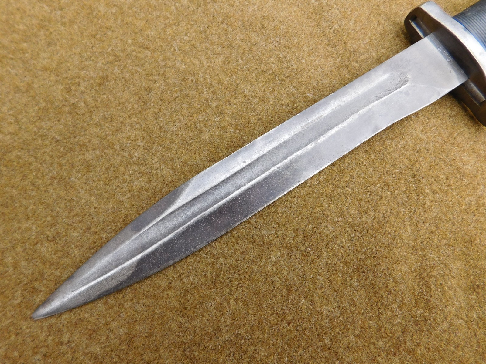 ORIGINAL WWII U.S. M-1 GARAND BAYONET CONVERTED TO FIGHTING KNIFE DATED 1943