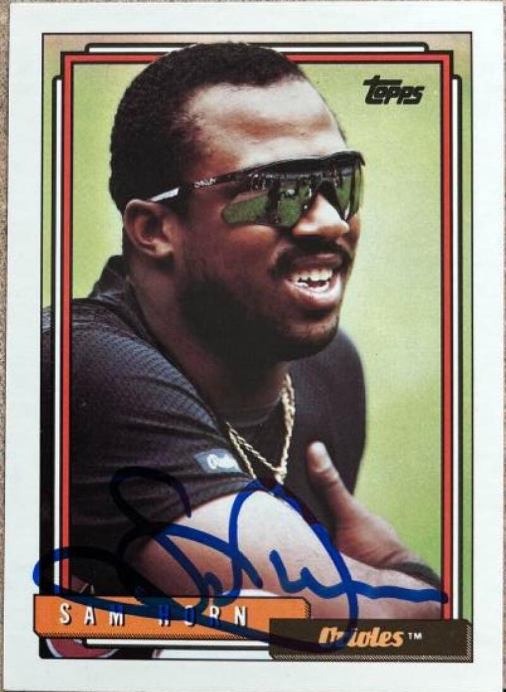 Sam Horn Autographed 1992 Topps #422
