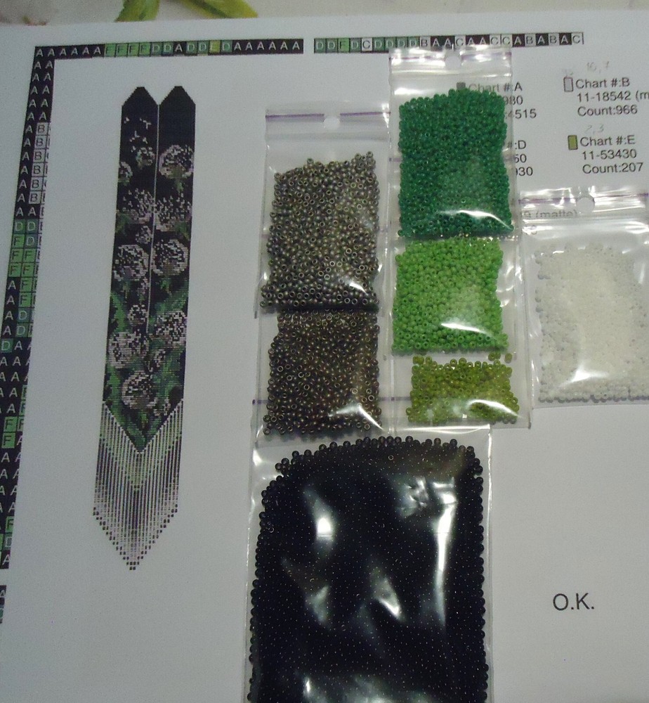 Kit for making a necklace gerdan. Beading Loom Pattern. #C28c