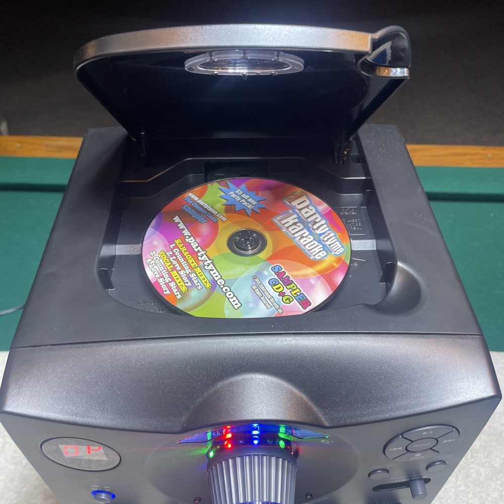 Singing Machine Bluetooth/CD Karaoke System w/LED Disco Lights SML385BTBK