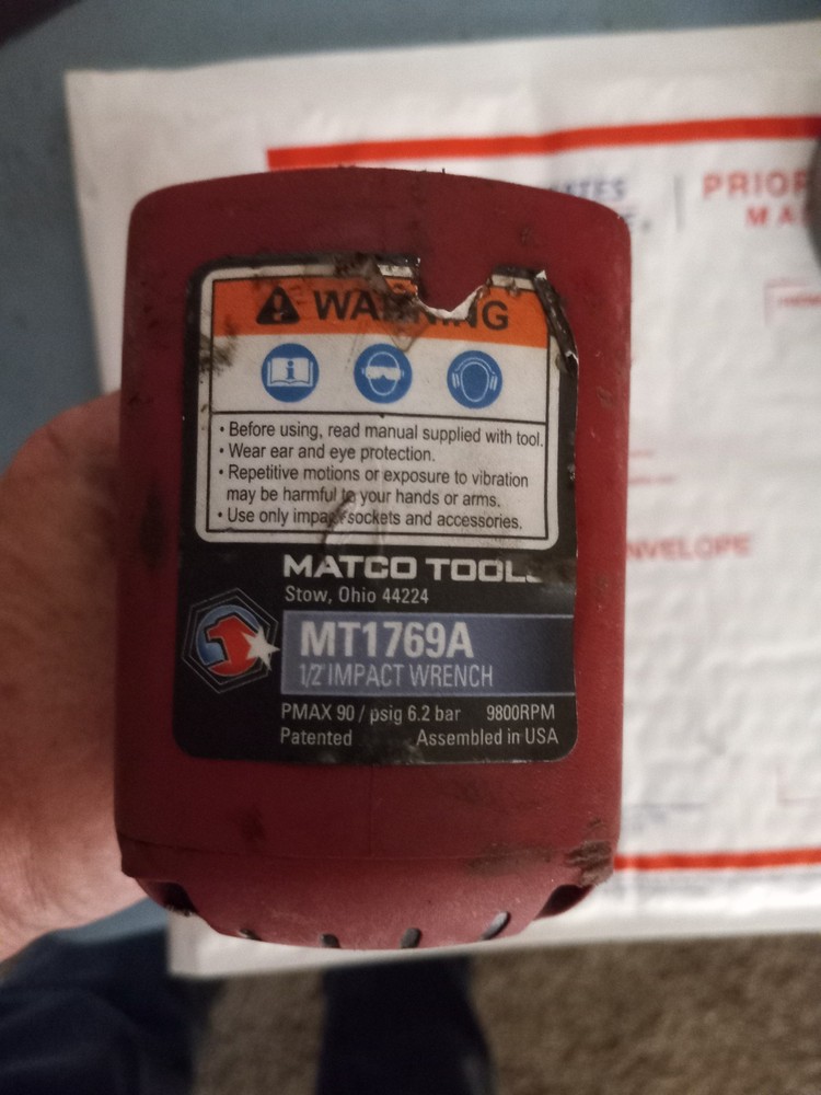 Matco Tools model Mt 1769 half inch impact wrench