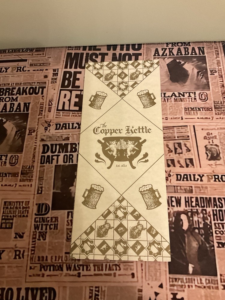 Harry Potter Copper Kettle Menu