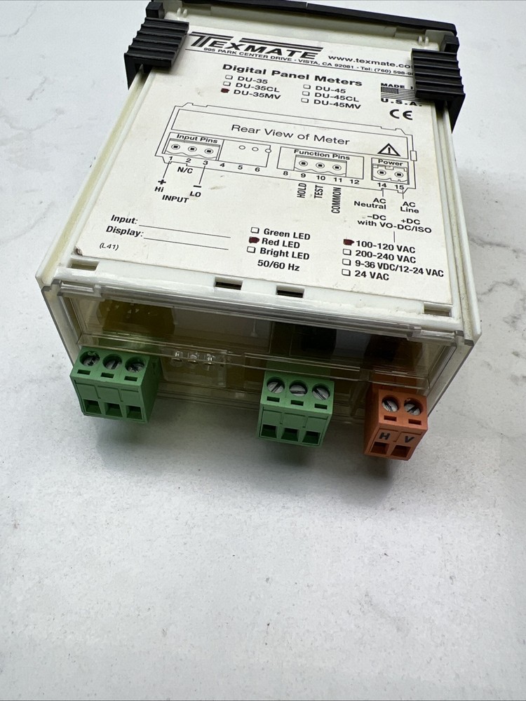 TEXMATE panel Meter DU-35MV Used