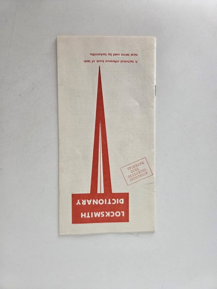 Vintage Locksmith Dictionary