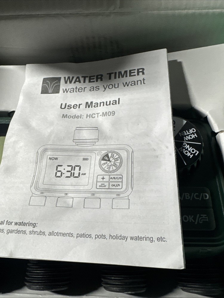 4 Outlet Sprinkler Timer Brass, Programmable Garden Hose Timer with Rain Delay,