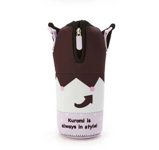 JAPAN Kuromi Water Drink Bottle Cover Case Bag Purple Blk w/ Strap 500mL