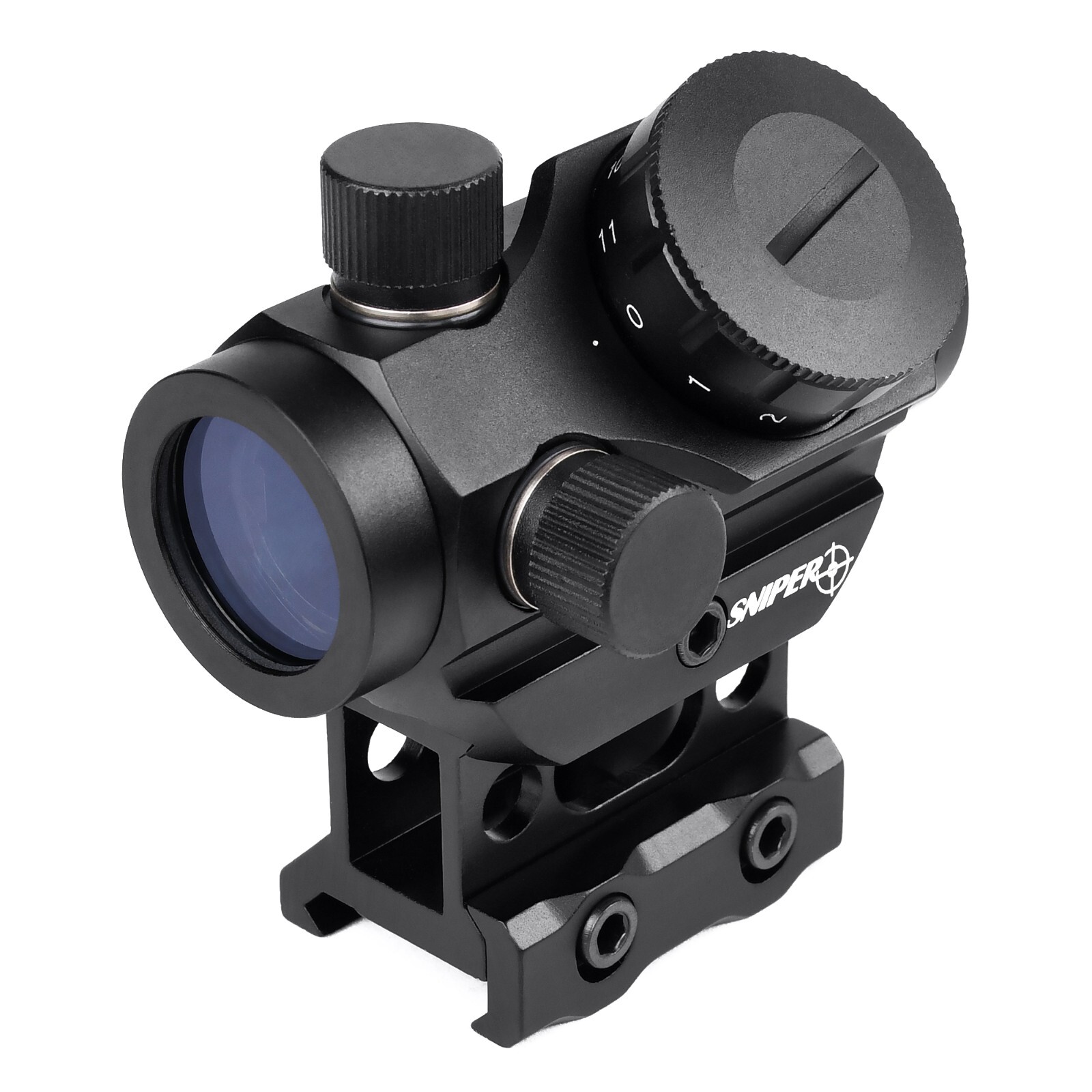 Sniper Micro Red Dot Sight 2 MOA 1x25mm Reflex Sight with 1'' Inch Riser Mount