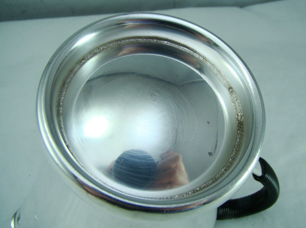 WMF Silverplate Art Deco Black wrapped Handle Mini Coffee Pot