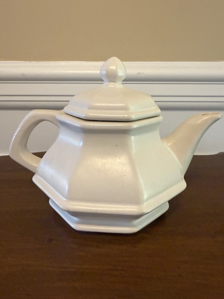 Vintage White Sutton Tea Pot Ceramic