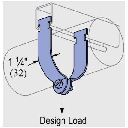 UNISTRUT P1119-ZD, Pipe Clamp, 3", 3.5" OD, 800 Lb, Perma-Gold, 1pc