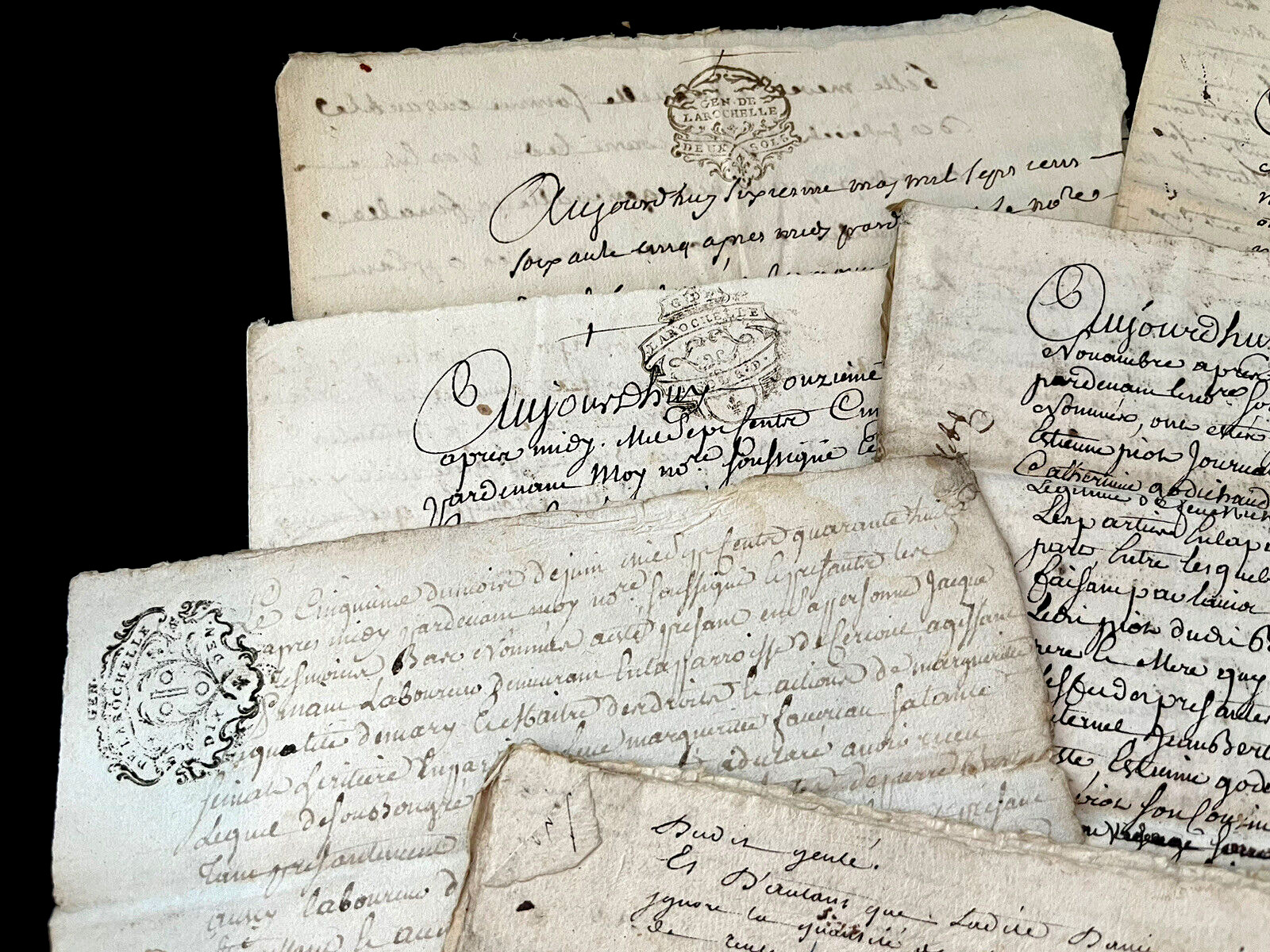 AUTHENTIC AUROGRAPHED, STAMPED AND WATERMARKED MANUSCRIPT DOCUMENT from 1700s