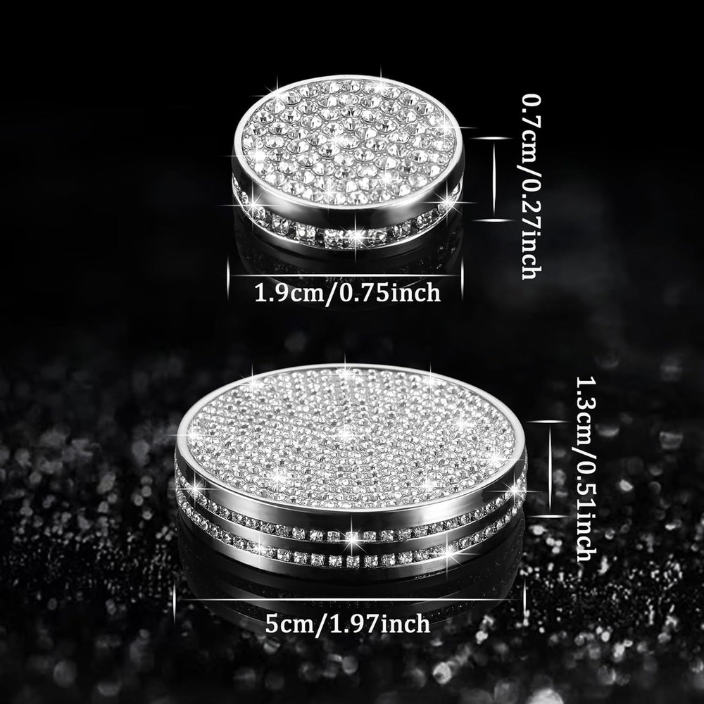 Bling Center Console Multimedia Knob Button Cover Compatible with Cadi...