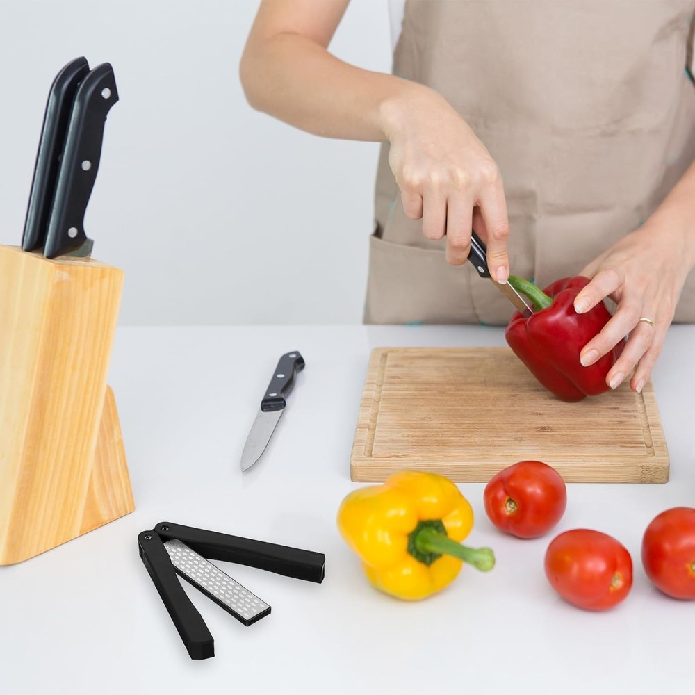 Double Sided Folded Pocket Diamond Knife Sharpening Stone Sharpener Tool