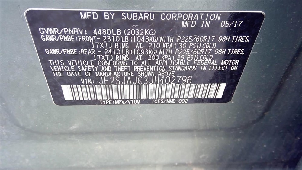 FORESTER 2018 Glove Box 2129551