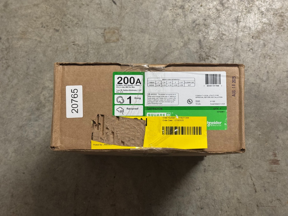 Square D UHTRS212B 200A Ringless Bypass Overhead or Underground Meter Socket