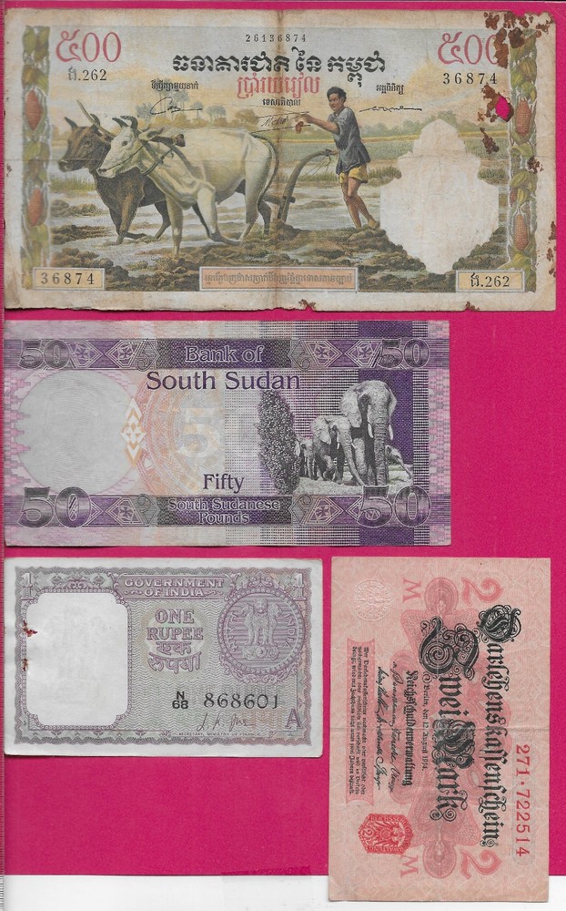 LOT OF 12 NOTES MIXED COUNTRIES