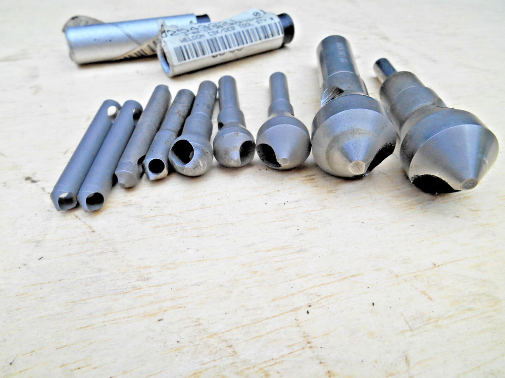 WELDON ZERO FLUTE DEBURRING TOOLS & COUNTERSINKS , CS-3S -8 TO DB26-90 , 9 PCS