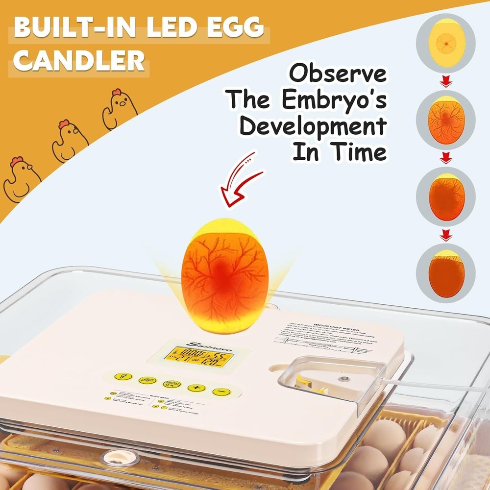 56 Egg Incubator for Hatching w/Automatic Egg Turner Temperature Display Gift US