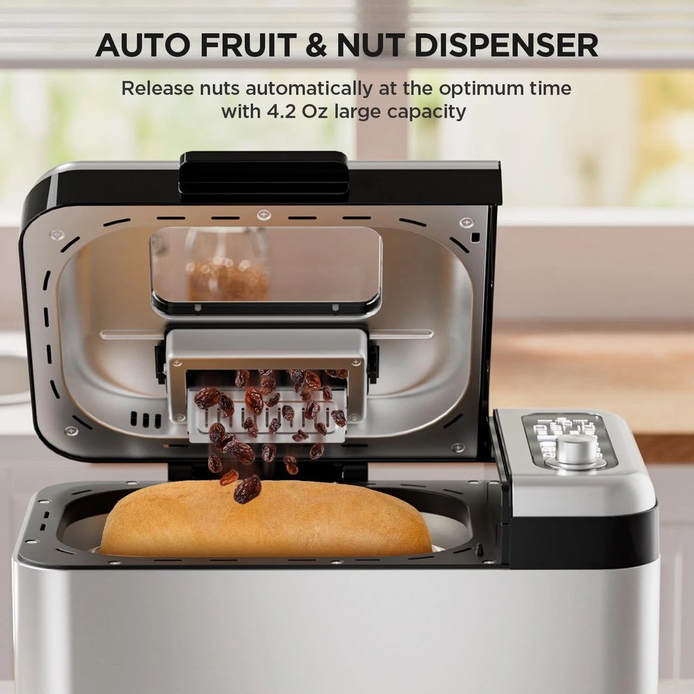 Neretva Bread Maker, 3.3LB Larger Machine Maker 3.3LB, Silver