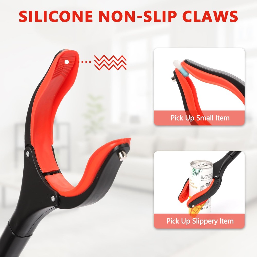2 Pack Grabber Reacher Tool, Foldable Pickup Tool with 90° Rotating Head & Ma...