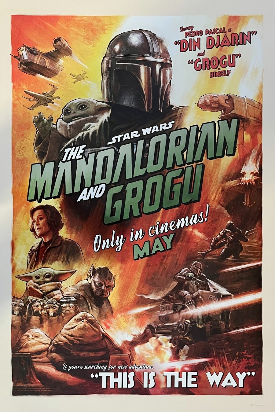 STAR WARS: THE MANDALORIAN AND GROGU MOVIE POSTER 2 Sided ORIGINAL 27x40