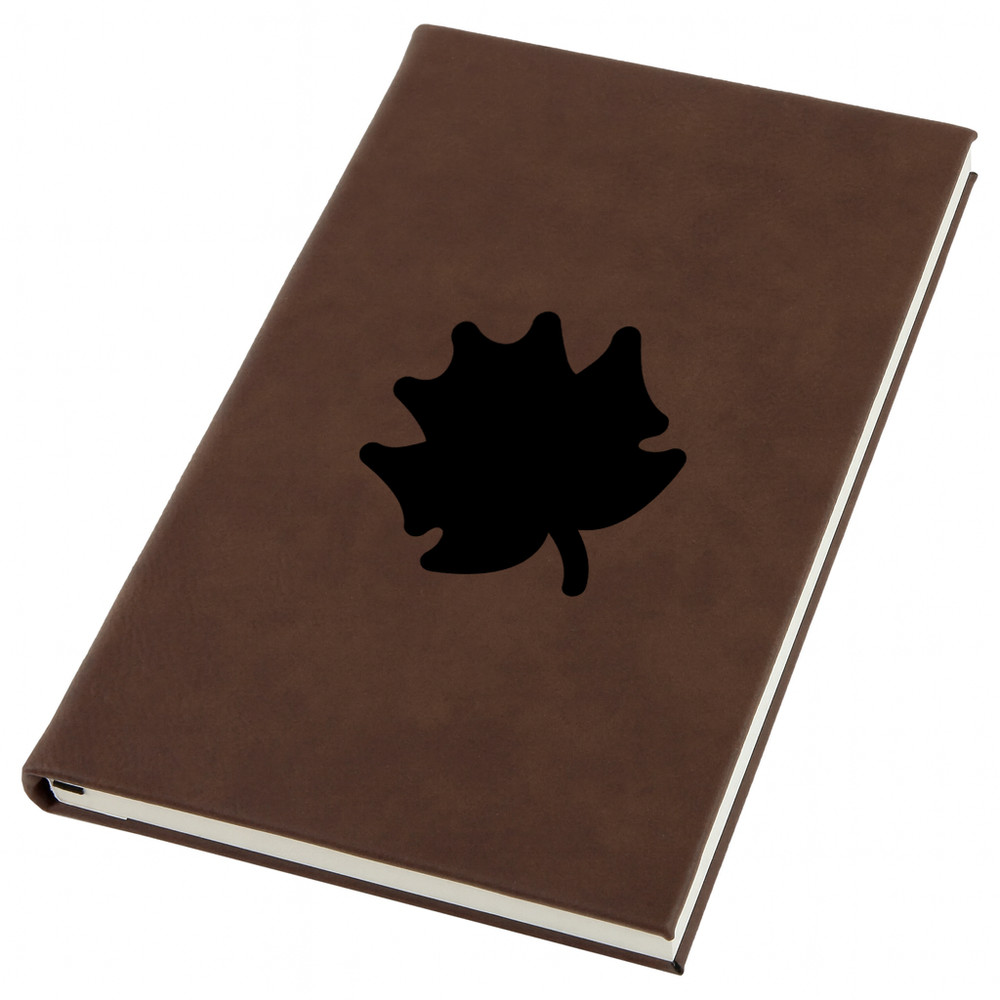 Autumn Leaf Engraved Leather Journal, Personal Planner with Lined Pages