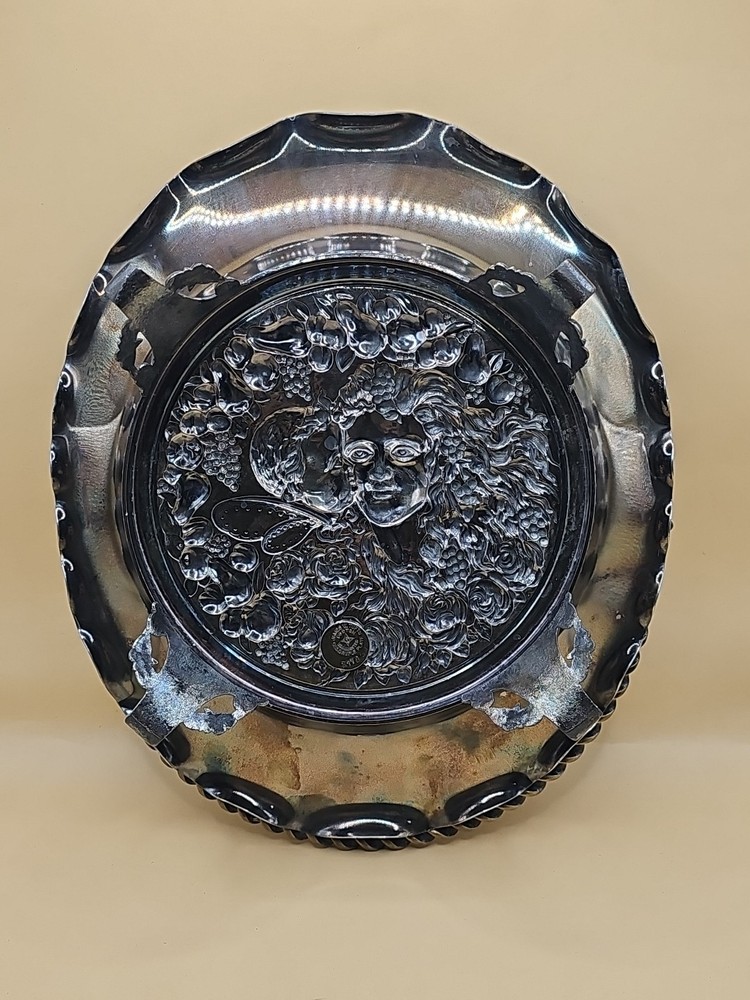 Antique Victorian Tufts Quadruple Plate Silver Brides Basket w Handle Footed