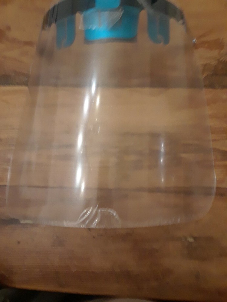 Technique Reusable Face Shield, Aluminum Frame Poly Shield with Strap, USA Made