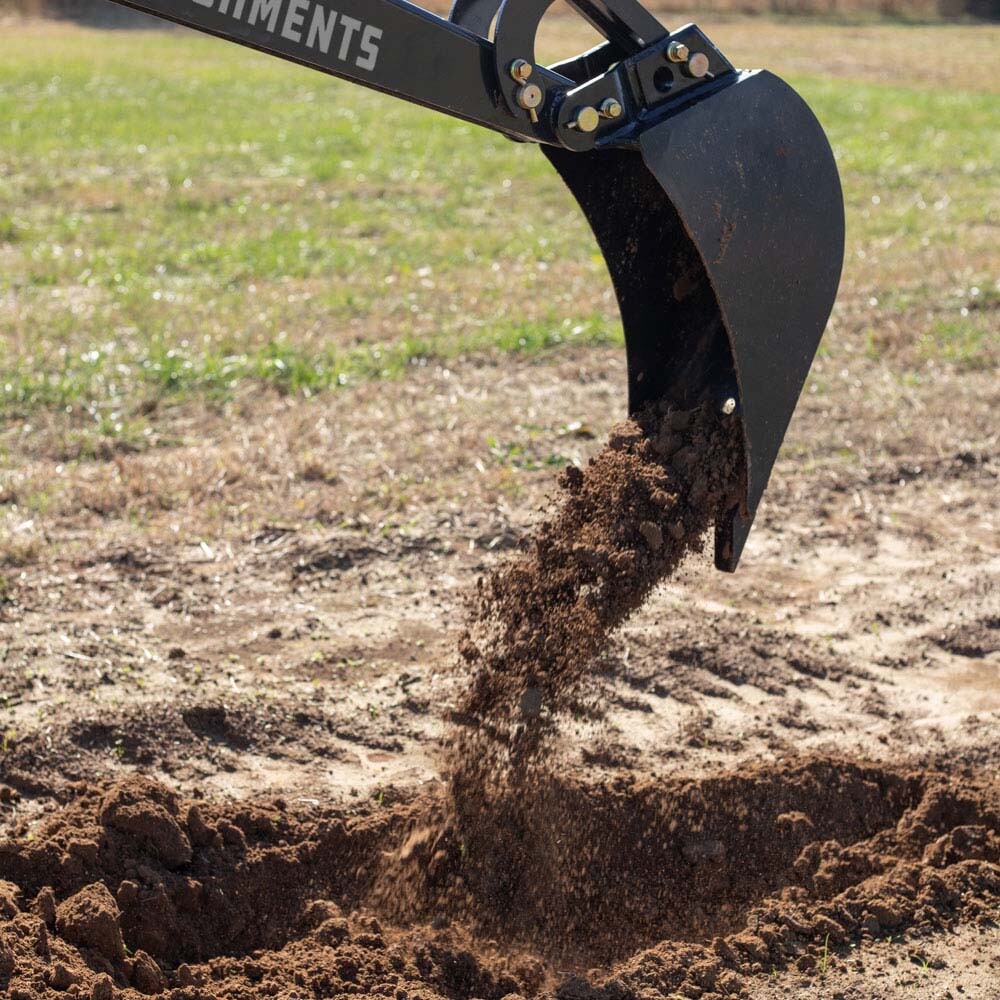 Titan Attachments 14" Front Hoe Backhoe Bucket, Replaceable Carbon Steel Teeth