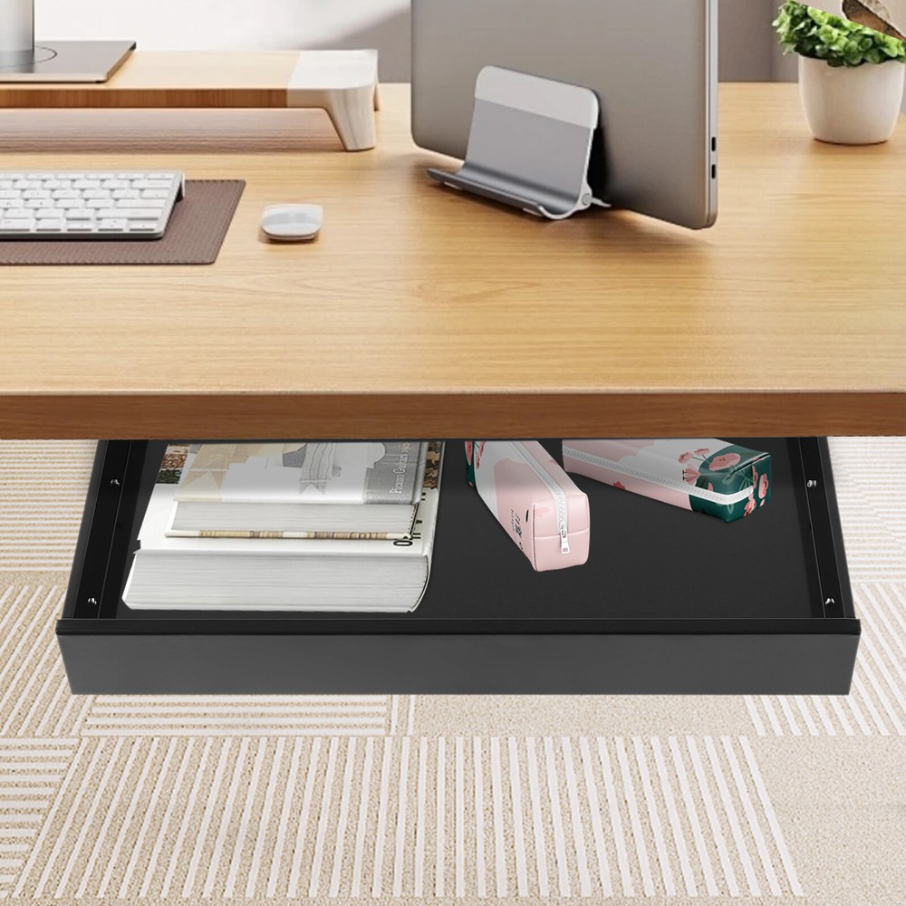 Under Desk Mounted Drawer Storage Organizer Sliding Pullout Drawer Standing Desk