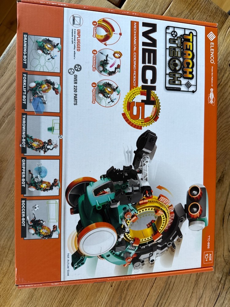 Teach Tech Mech 5 Mechanical Coding Robot TTC-895 NIB Complete Kit New!