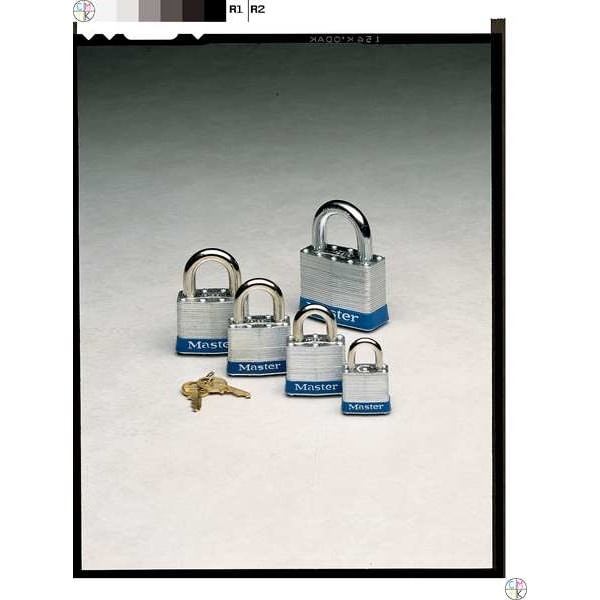 Master Lock 5 Padlock, Keyed Different, Standard Shackle, Rectangular Steel