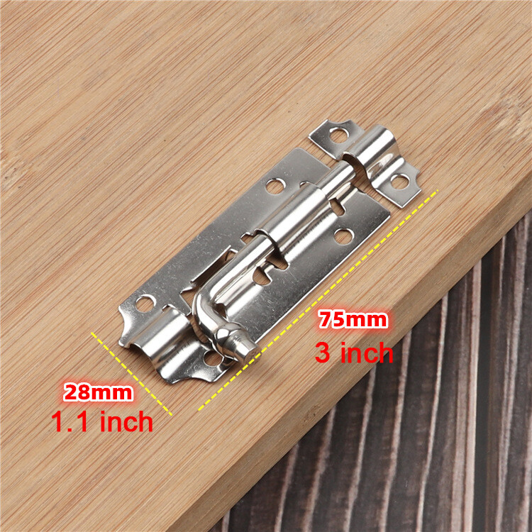3" Long Stainless Steel Door Latch Slide Lock Barrel Bolt Door Latches Hardware
