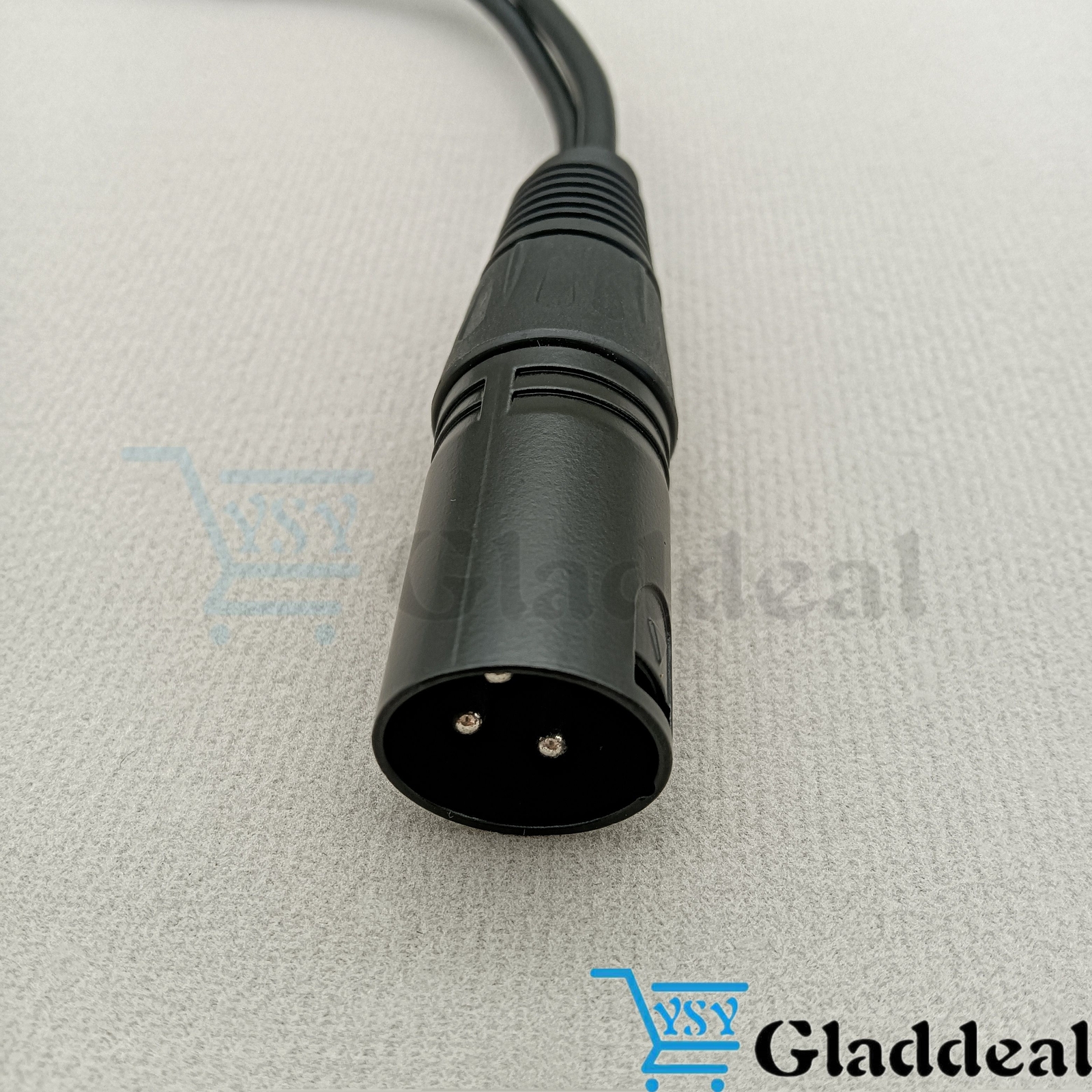 3-Pin XLR Male Plug to Dual 2 Female 16 AWG Jack Y Splitter Mic DJ Cable Adaptor