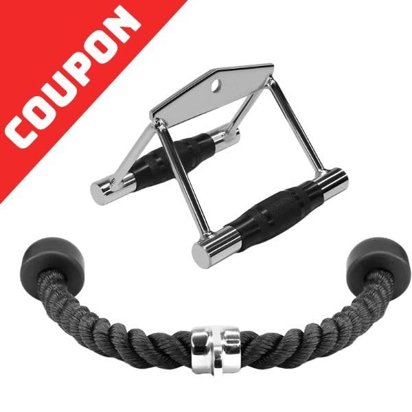 Yes4All Combo Double D Handle & Tricep Rope, B. D + TricepRope