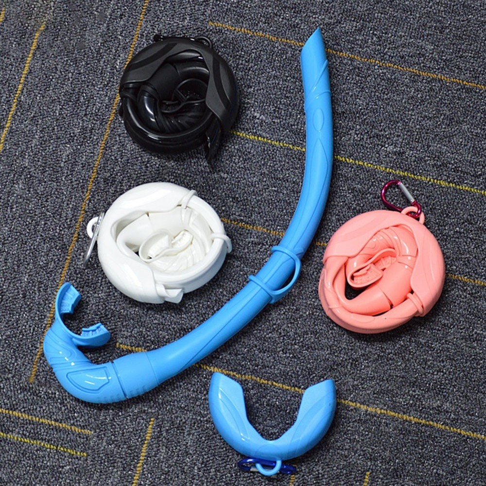 Portable Snorkel with Roll-Up Function and Silicone Keeper for Stability
