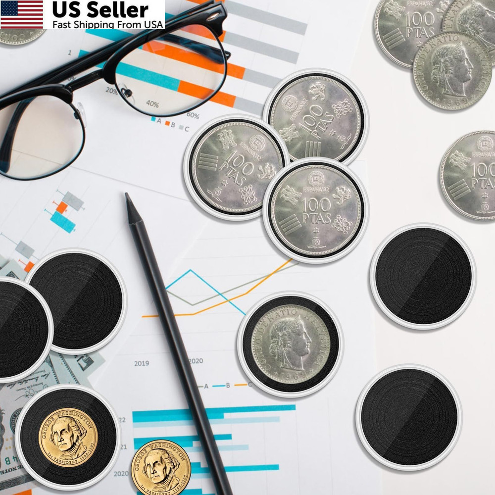Fansunta 120 Pcs Silver Dollar Coin Holders, Clear Round Plastic Cases...