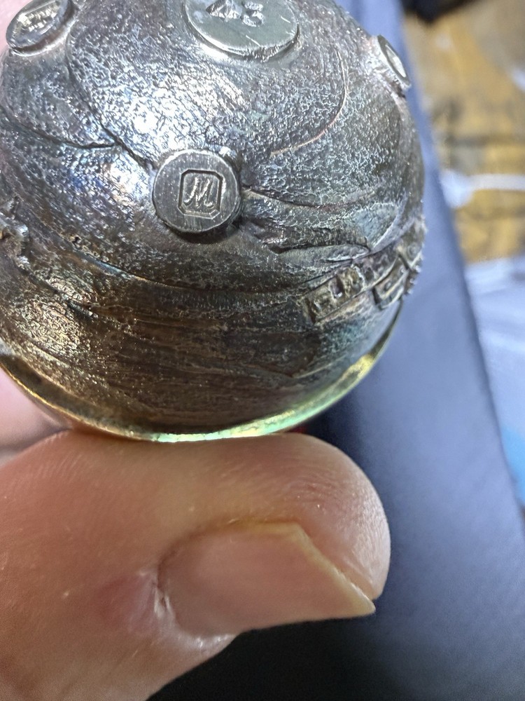 Stuart Devlin Sterling Silver Gilt Surprise Easter Egg No. 43 Boxed w/ Receipt