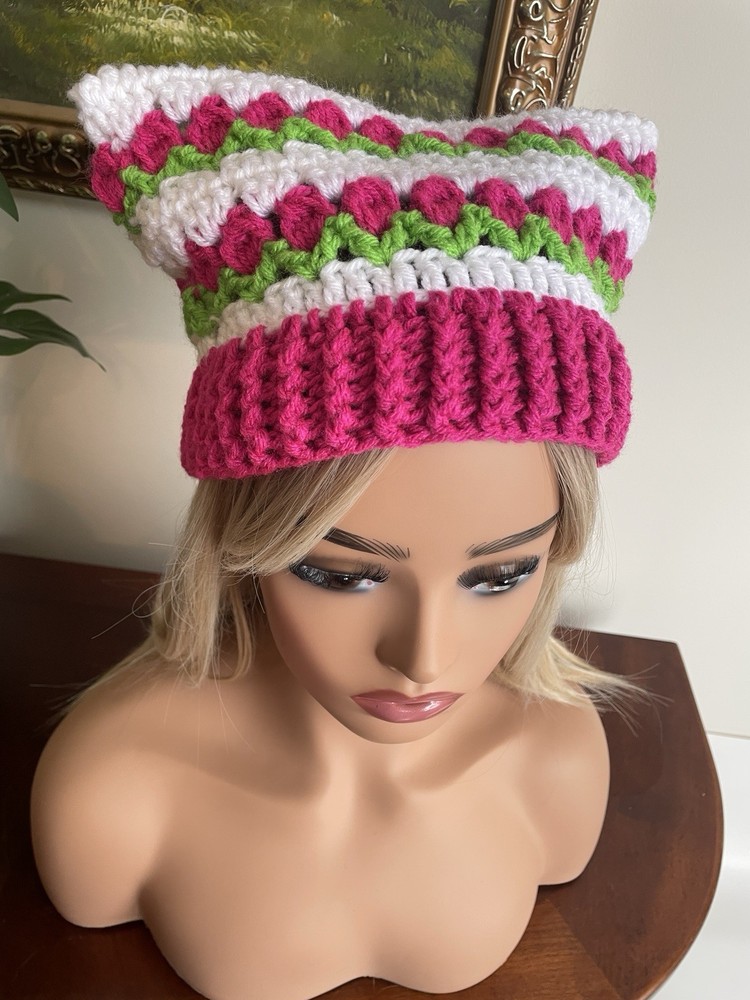 Tulip Cat Ear Beanie Hat - Handmade