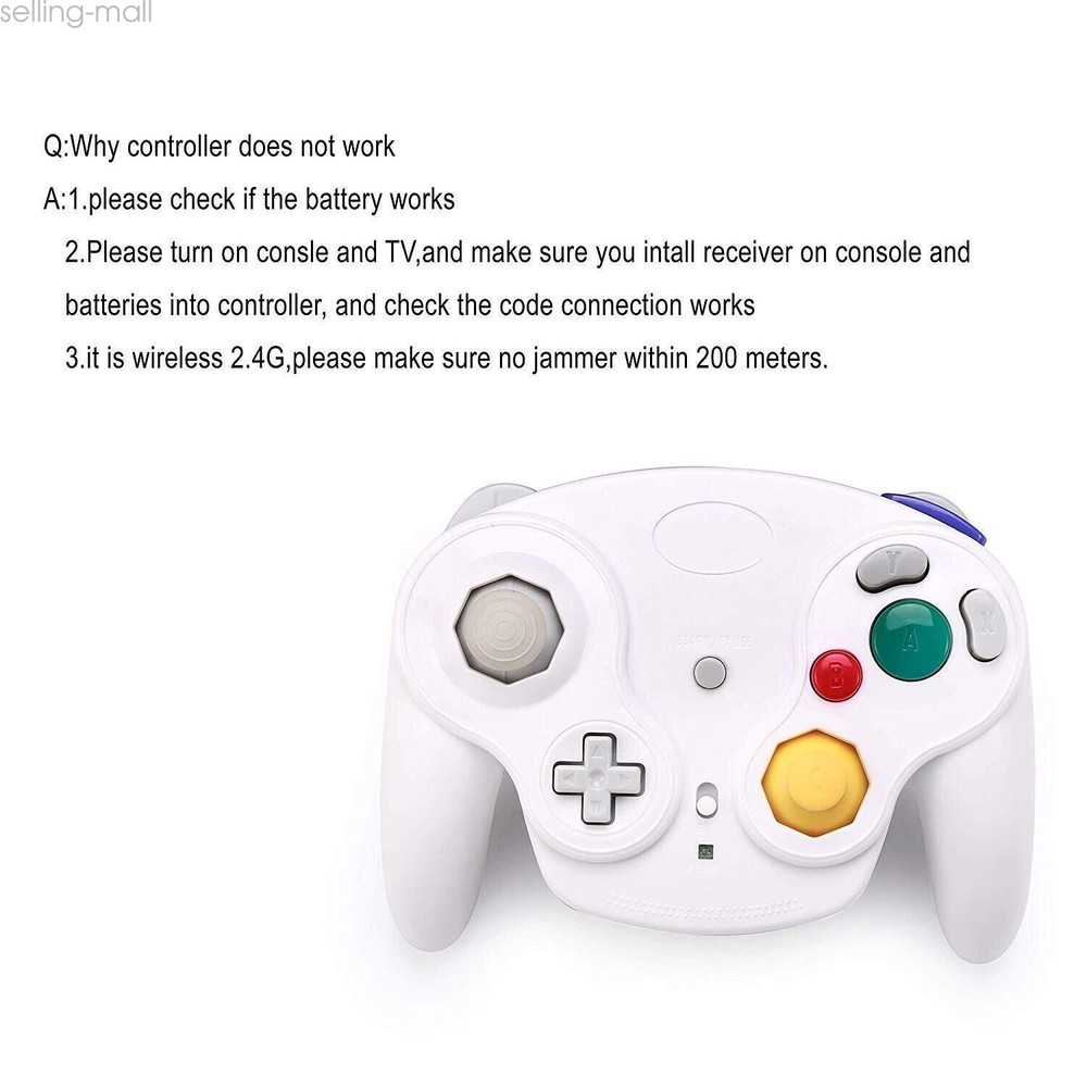 Wireless GameCube Controller + Adapter Wavebird for GameCube NGC Console White