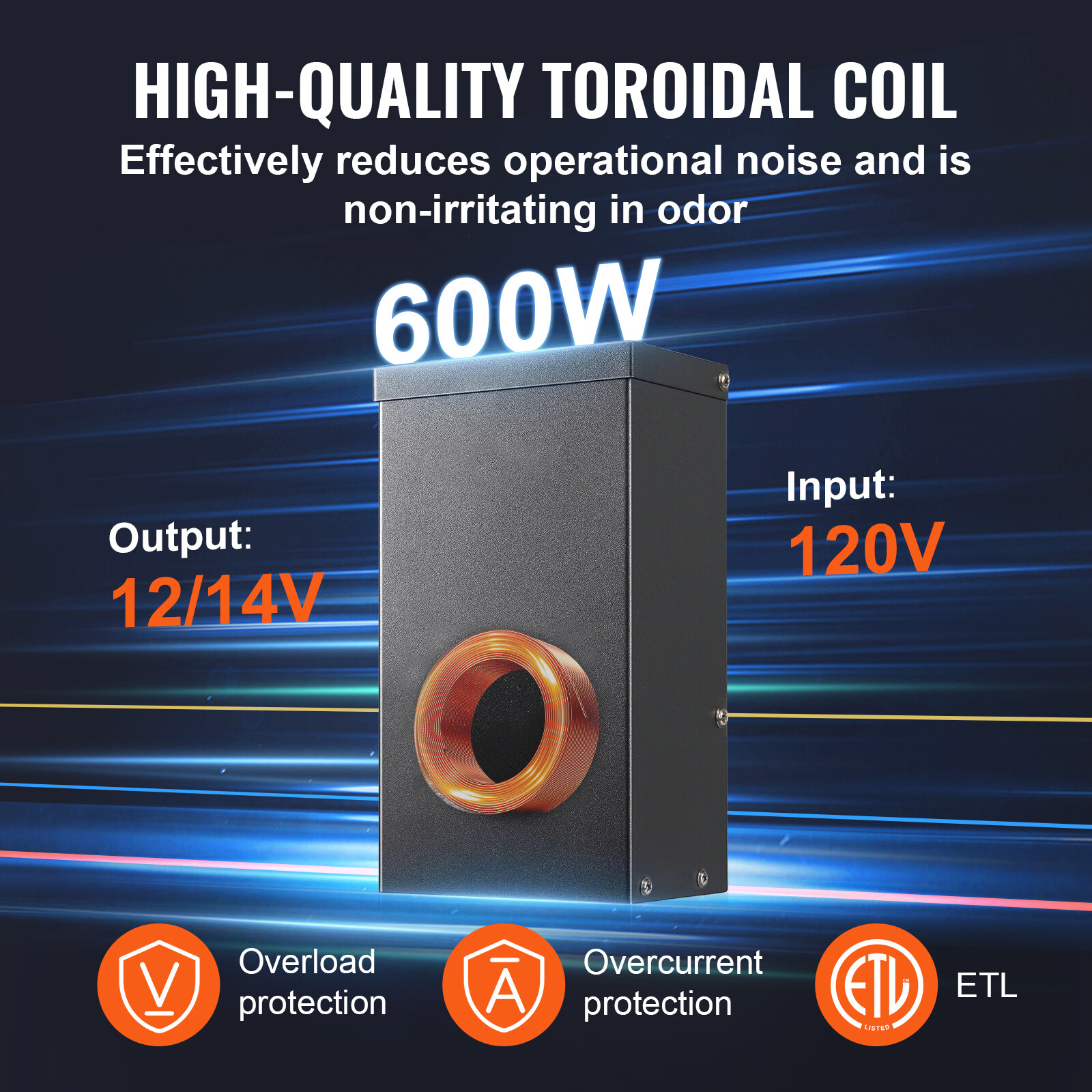 VEVOR 600W Low Voltage Landscape Transformer with Timer and Photocell Sensor