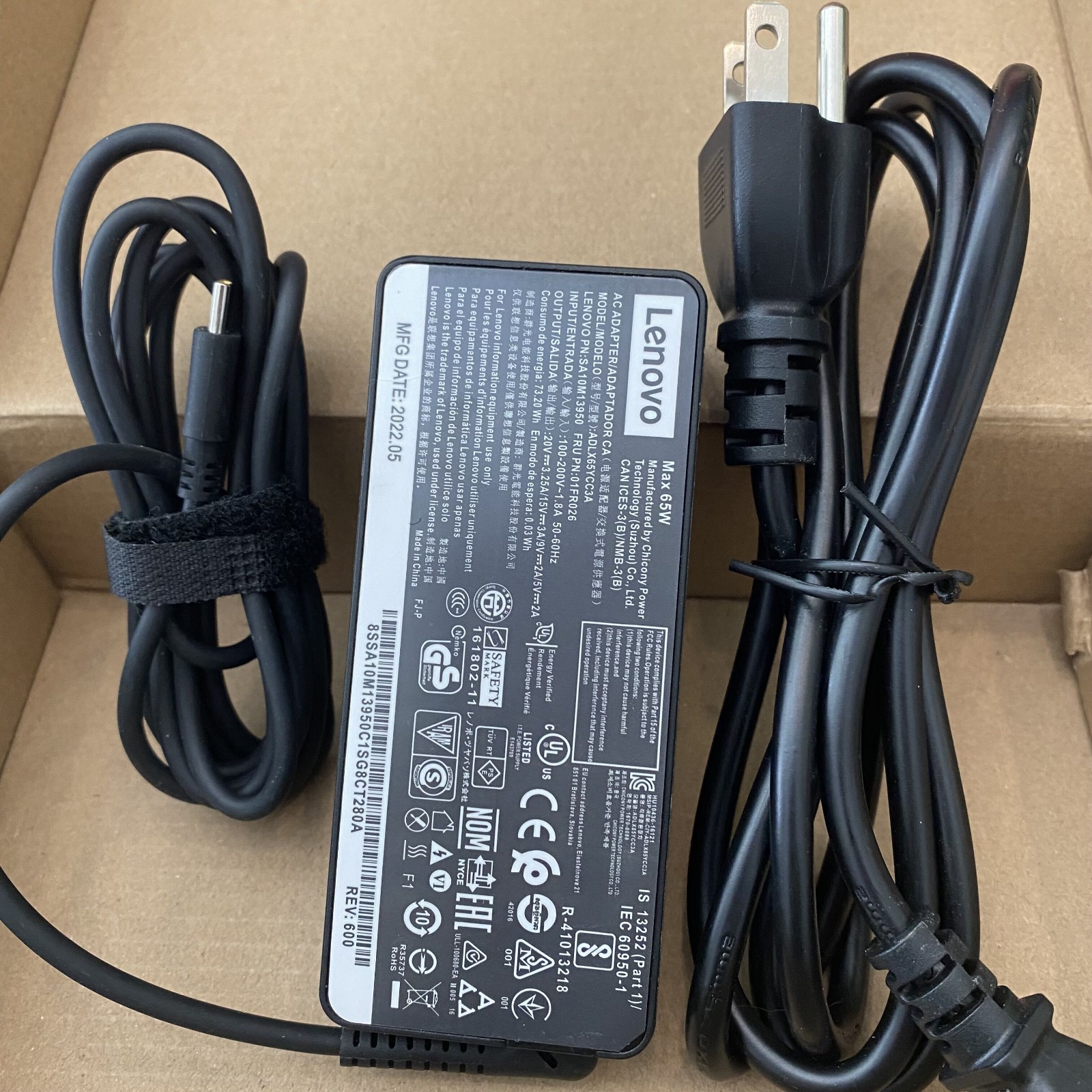 Genuine 65W USB-C Type-C Laptop Adapter Charger Lenovo ADLX65YLC3A ThinkPad X1