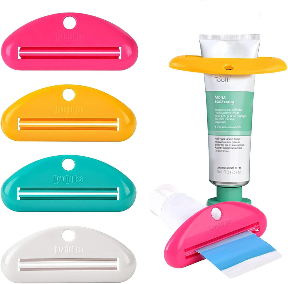 4PCS Toothpaste Squeezer, Hanging Tube Squeezer Tool Multicolor Tubular Paste