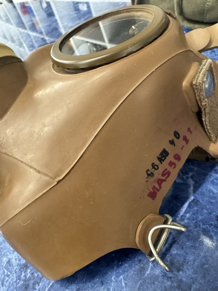 Cold War Era Belgian Gas Mask With Bag