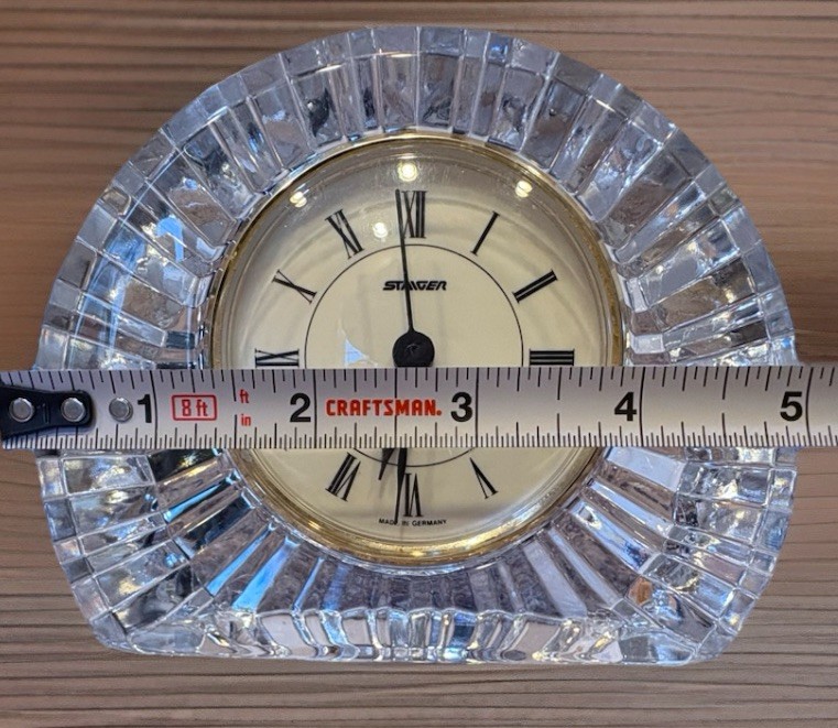 Staiger Half Noon Quartz Crystal Clock, Desk Clock, Germany - Nice!