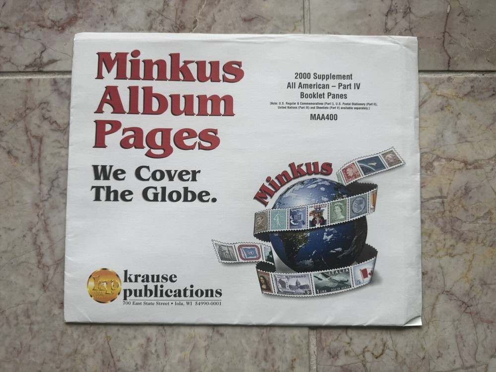 "MINKUS"  ALBUM PAGES ALL AMERICAN PART #4 #MAA400 2000 BOOKLET PANES. FREE SHIP