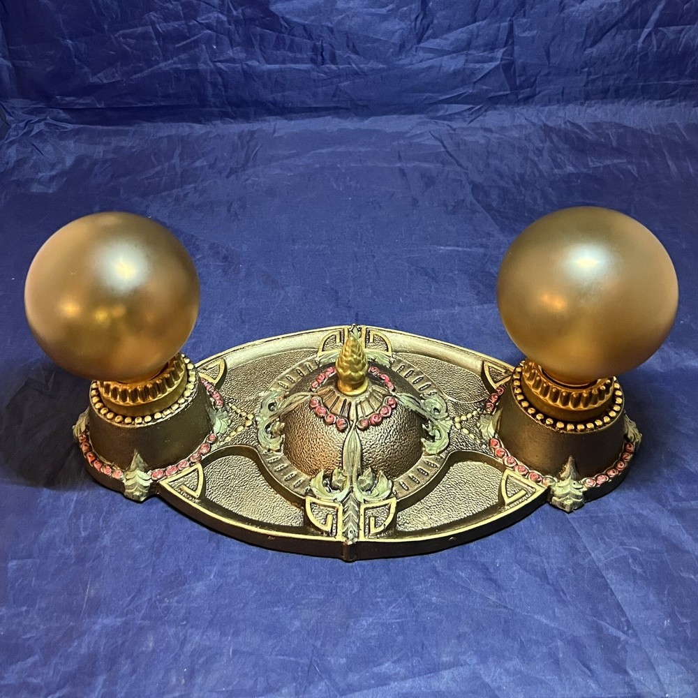 Rewired Single Flush Two Socket light Fixture beautiful Finish 16C