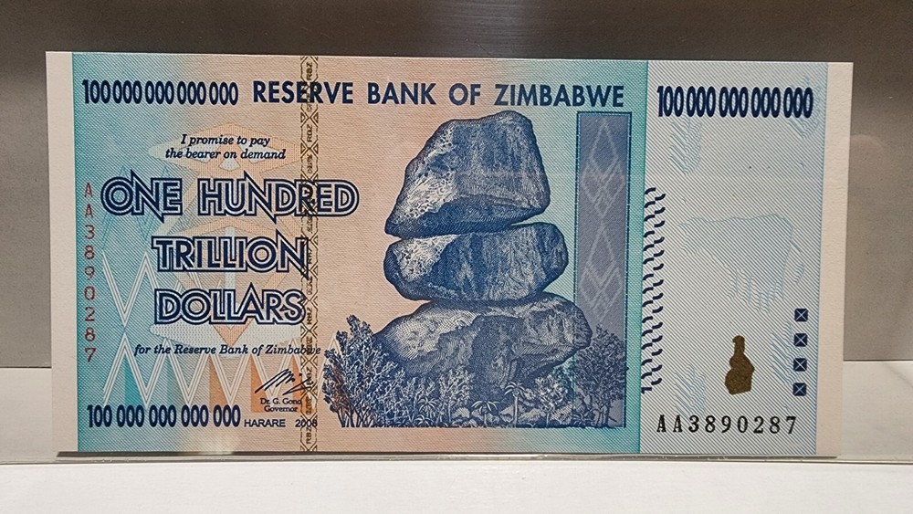 100 TRILLION 2008 ZIMBABWE PCGS70PPQ