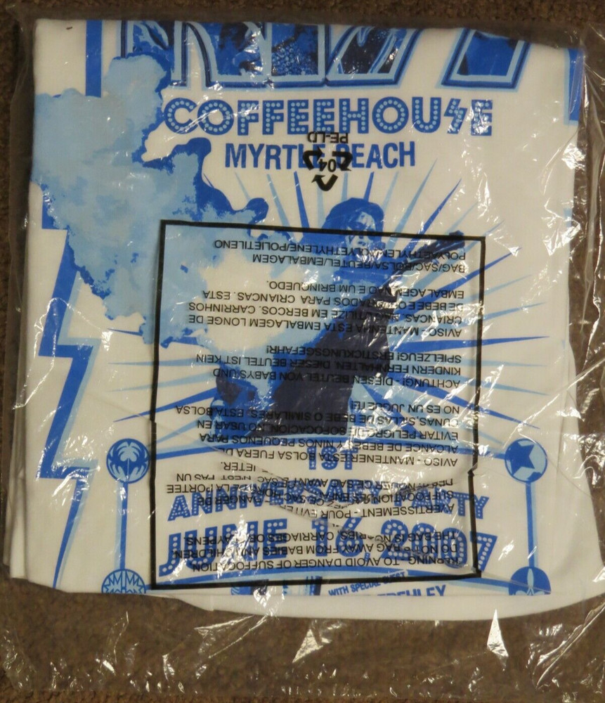 KISS ACE FREHLEY COFFEEHOUSE 1ST ANNIVERSARY 2007 T SHIRT SIZE XL SEALED